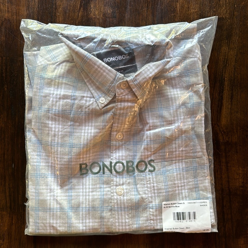 Bonobos Washed Button Down Slim fit NWT